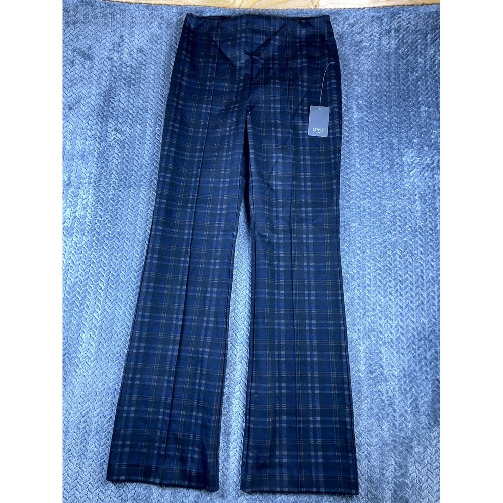 Lyssé Bootcut Pants Womens Large Multicolor Plaid Pintuck Stitch Fix Mid Rise